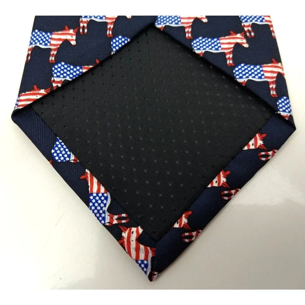 MUSEUM ARTIFACTS‎ All Silk Men's Handmade Neck Tie Democrat Donkey American Flag